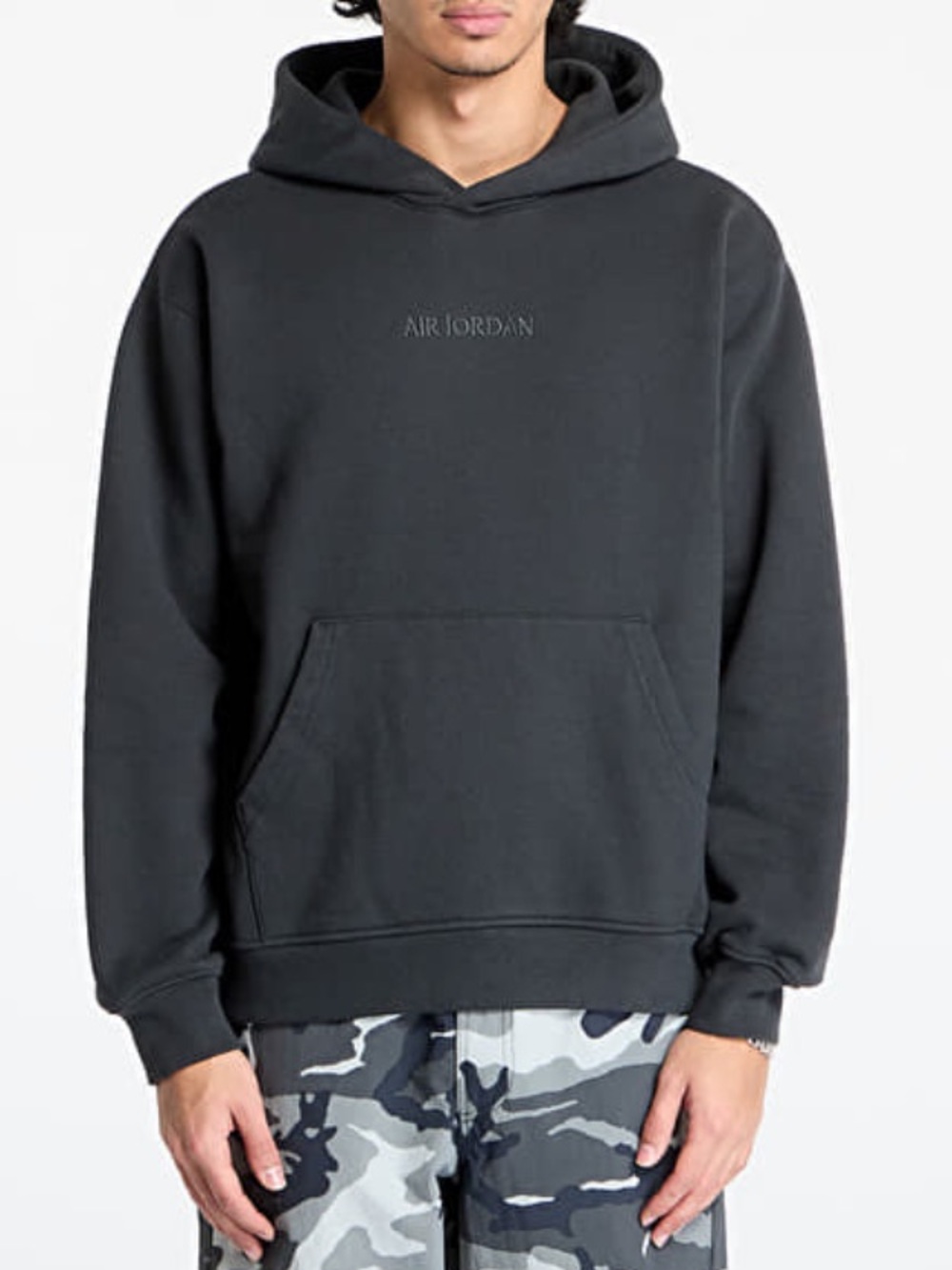 Air Jordan Wordmark Fleece Pullover Hoodie Sweatshirt Gray Men’s Size Medium